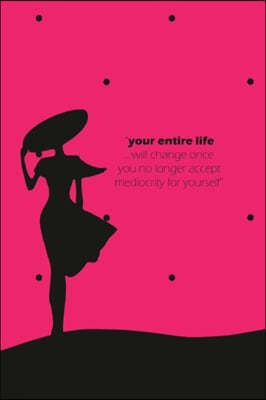 Your Entire Life Notebook, Blank Write-in Journal, Dotted Lines, Wide Ruled, Medium (A5) 6 x 9 In (Pink)