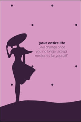 Your Entire Life Notebook, Blank Write-in Journal, Dotted Lines, Wide Ruled, Medium (A5) 6 x 9 In (Purple)