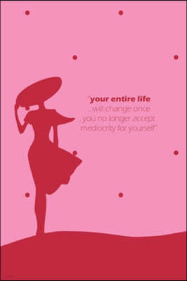 Your Entire Life Notebook, Blank Write-in Journal, Dotted Lines, Wide Ruled, Medium (A5) 6 x 9 In (Red)