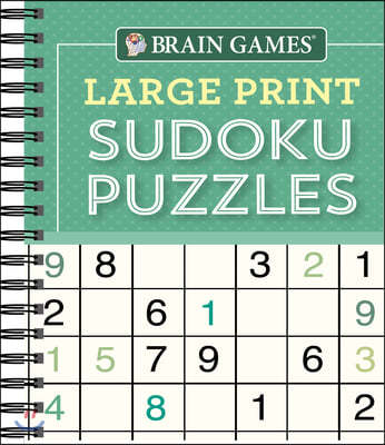 Brain Games - Large Print Sudoku Puzzles (Green)