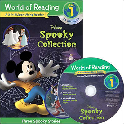 World of Reading Disney`s Spooky Collection 3-In-1 Listen-Along Reader (Level 1 Reader): 3 Scary Stories with CD!