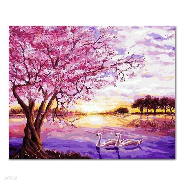 DIY 페인팅 핑크로 물든 호수 PL91 (40x50)