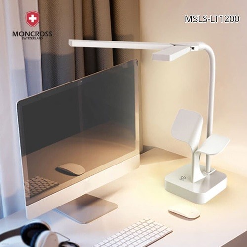 몽크로스 무선 LED 스탠드 MSLS-LT1200 시력보호 충전식 휴대용 학생 공부 책상스텐드 학습용 독서등 각도 밝기조절