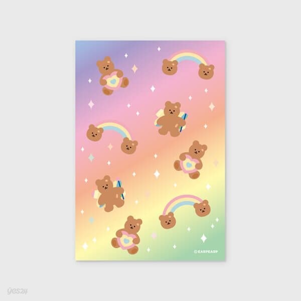 Rainbow bear-pink/yellow(엽서)