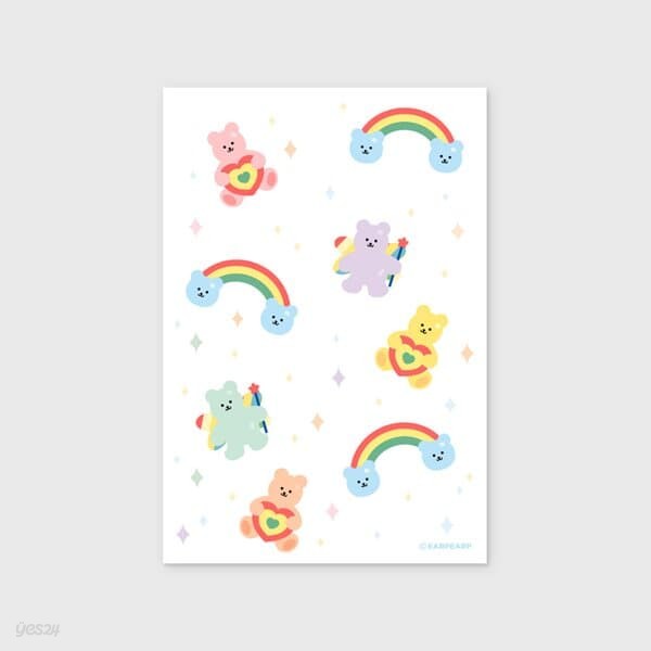 Rainbow bear-white(엽서)