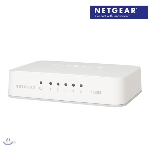 넷기어 FS205 NETGEAR 5포트 스위칭 허브 10/100Mbps 그린 이더넷 - 예스24