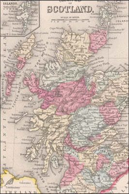 Scotland and Ireland (1863 Map) 4x6" Field Journal / Field Notebook / Field Book / Memo Book / Pocket Notebook (50 pages/25 sheets)