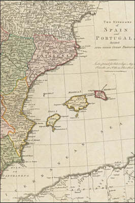 Spain and Portugal (1772 map) 4x6" Field Journal / Field Notebook / Field Book / Memo Book / Pocket Notebook (50 pages/25 sheets)