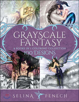 Grayscale Fantasy Coloring Collection: 100 Designs