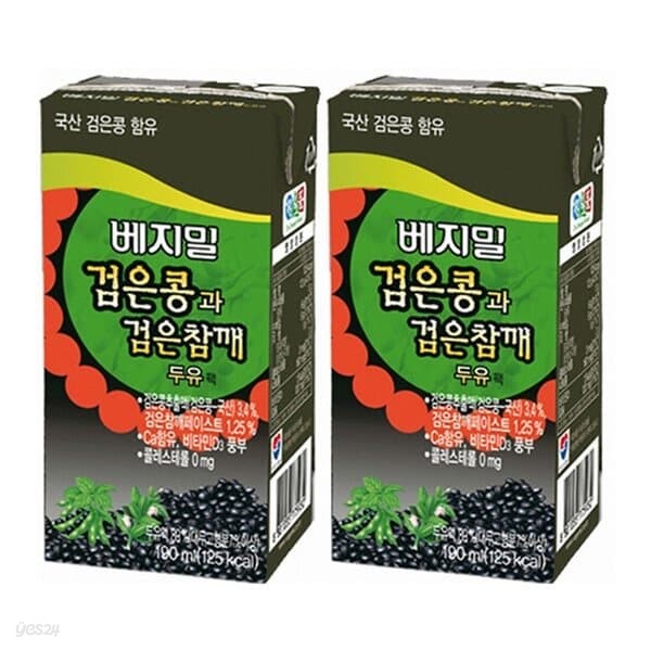 정식품 베지밀검은콩과검은참깨 190mL 48팩