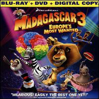 Madagascar 3: Europe's Most Wanted (ٰī 3: ̹ Ŀ!) (ѱ۹ڸ)(Blu-ray+DVD+Digital Copy) (2013)