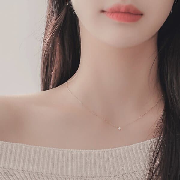 제이로렌 02G0147 14K 데일리 큐빅 골드목걸이