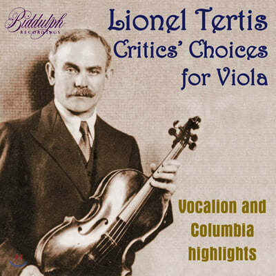 Lionel Tertis ̿ ׸Ƽ ö  (Critics' Choices for Viola)