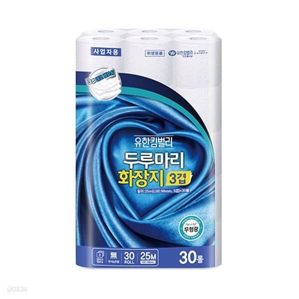 유한킴벌리)두루마리화장지 무형광 3겹 25mX30롤