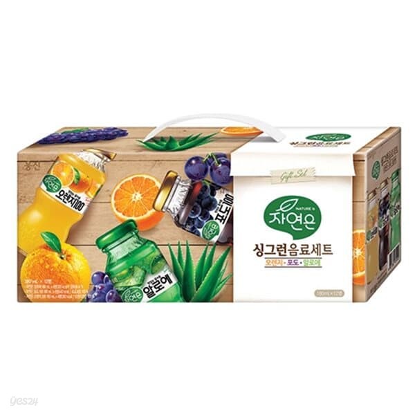 웅진)싱그런음료세트(오렌지＋포도＋알로에/180㎖×12병)박스(4갑입)