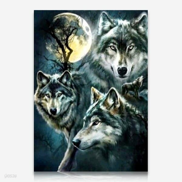 달빛의 늑대 DIY 보석십자수 십자수 비즈세트