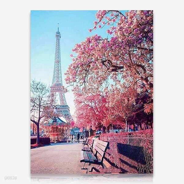 핑크꽃 에펠탑 DIY 보석십자수 십자수 비즈세트