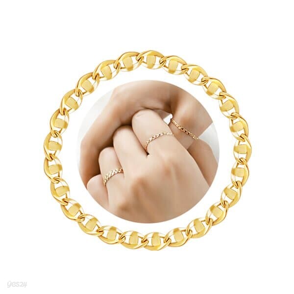 [Neegee] 14K GOLD 모던 체인반지