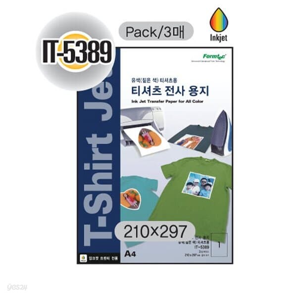 폼텍)티셔츠전사용지(IT-5389/3매)