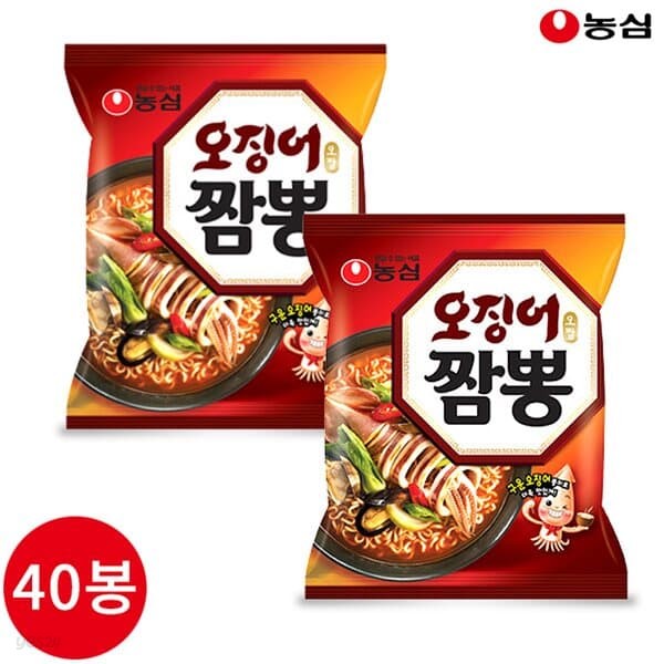 농심 오징어짬뽕 124g x 40봉