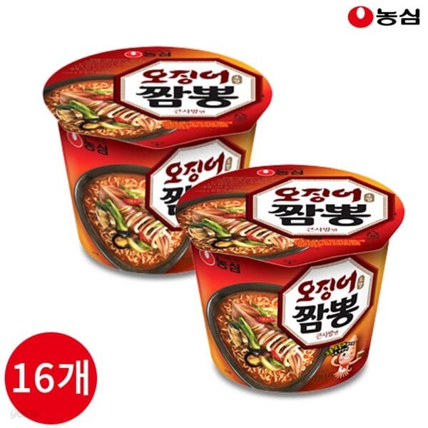 농심 오징어짬뽕 큰사발면 115g x 16개