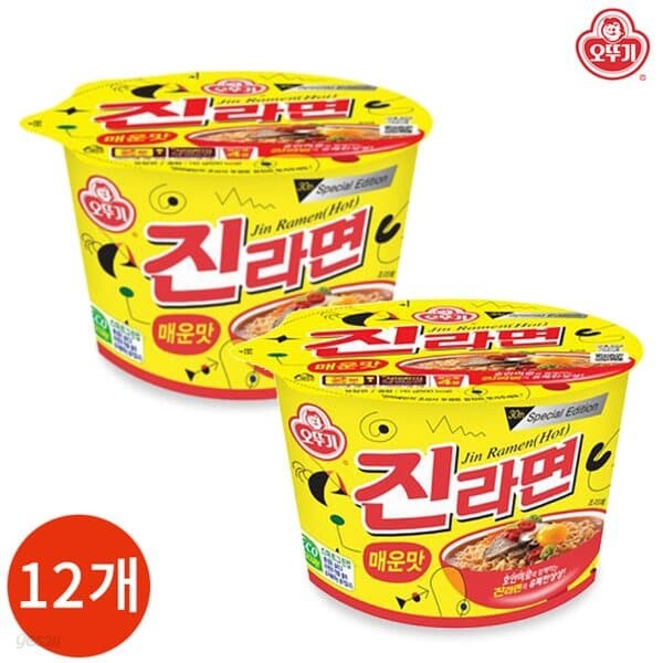 오뚜기 진라면 매운맛 큰컵 110g x 12개