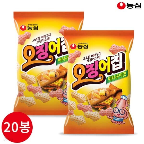 농심 오징어집 버터구이맛 83g x 20봉