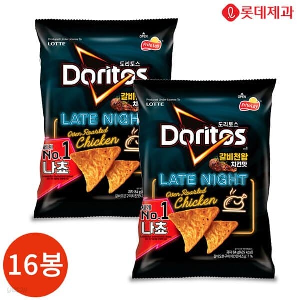 롯데 도리토스 갈비천왕 치킨맛 84g x 16봉