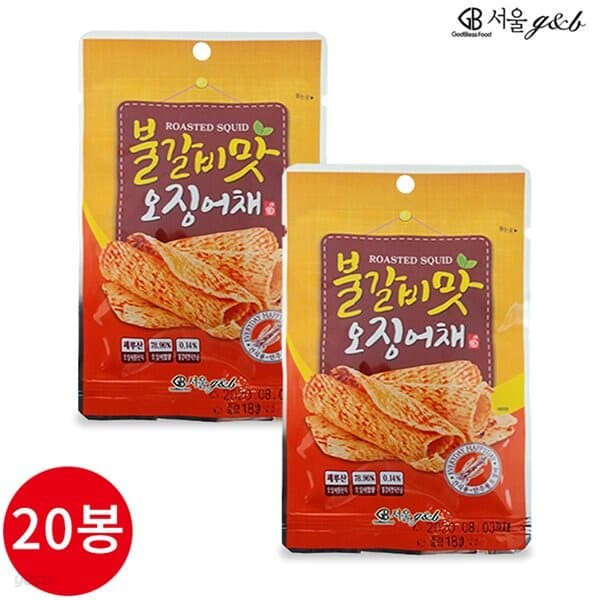 서울지앤비 불갈비맛 오징어채 15g x 20봉