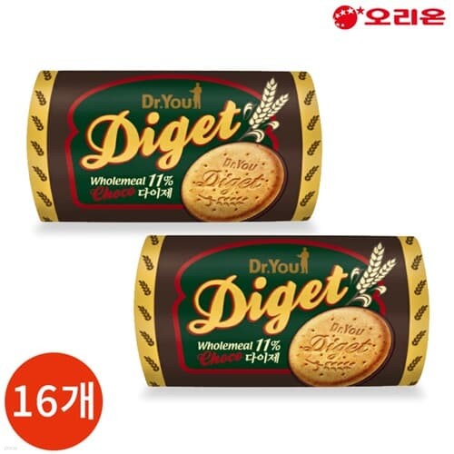 오리온 닥터유 다이제 초코 225g x 16개