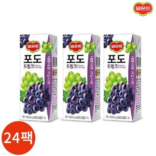 롯데 델몬트 포도 드링크 190ml x 24팩