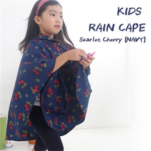 [][̺귱ġ] KIDS RAIN CAPE Scarlet cherry()-Navy