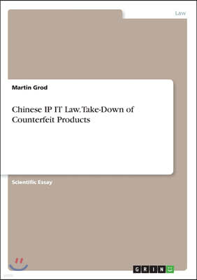Grin Publishing Chinese IP IT Law. Take-Down of Counterfeit Products