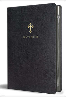 Biblia Reina Valera 1960 Tamano Grande, Letra Grande Piel Negra Con Cremallera / Spanish Holy Bible Rvr 1960 Large Size Large Print Black Leather with