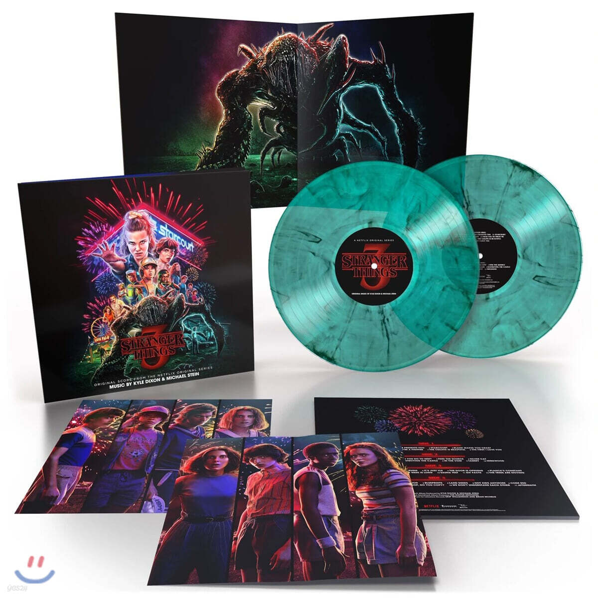 넷플릭스 '기묘한 이야기 시즌 3' 드라마 음악 (Stranger Things Season 3 - Original Score OST) [청록 반투명 & 블랙 마블 컬러 2LP]