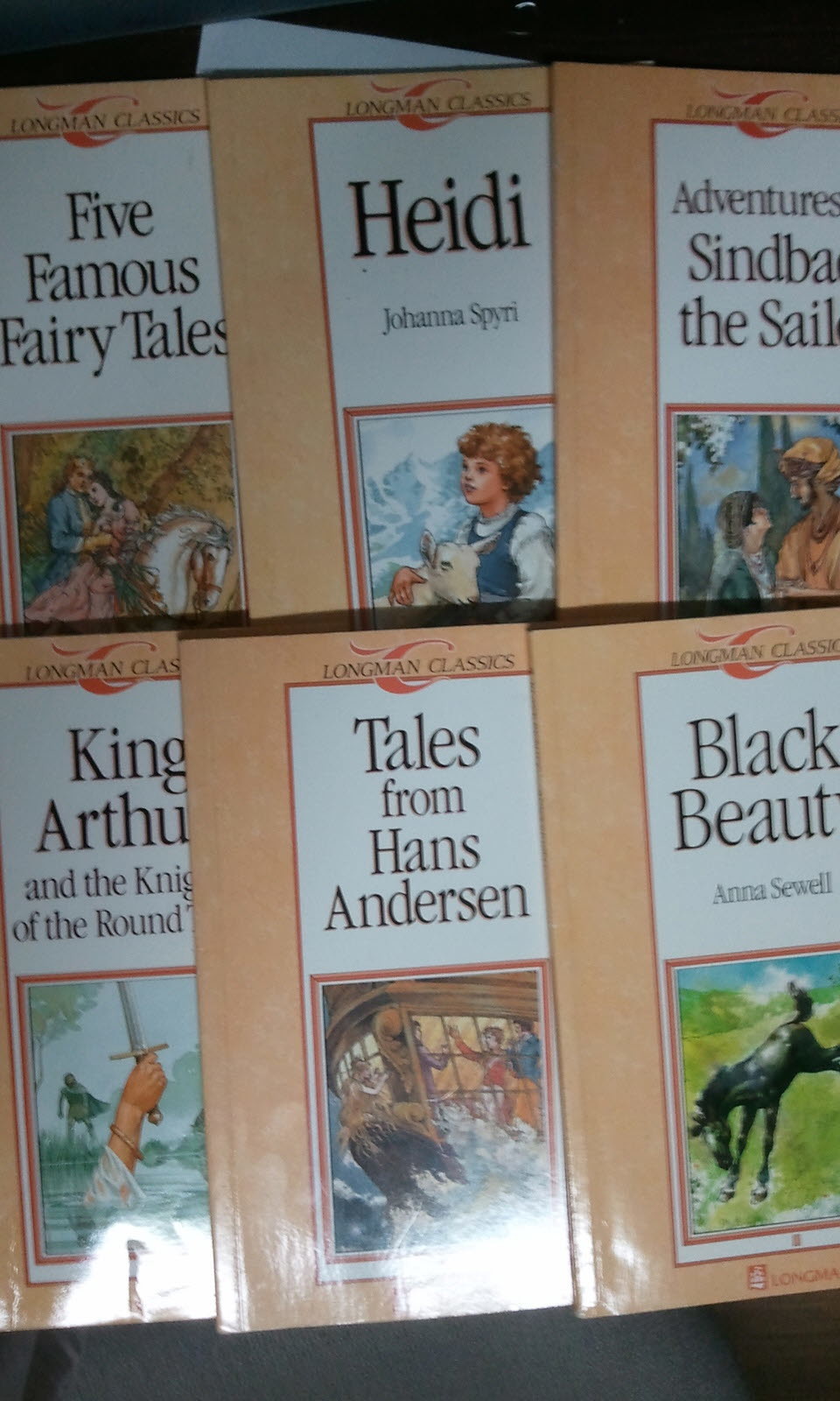 King Arthur and Knights of the Round Table,Heidi ,Sindbad the Sailor, Five Famous Fairy Tales,  Black Beauty, Tales from Hans Andersen's Fairy  tape longman classics(Penguin Classics) 