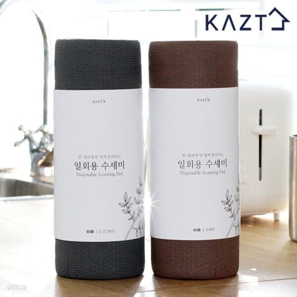 프리미엄일회용수세미60매롤타입2개