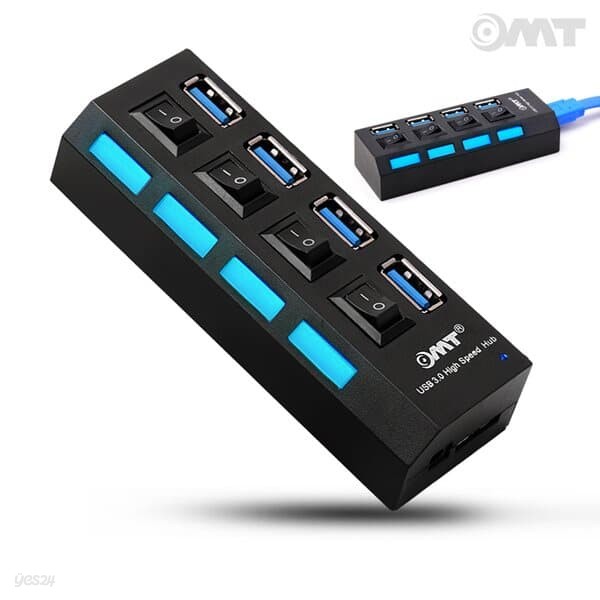 4포트 USB3.0 USB허브 고속전송 on/off개별스위치 내장 2types