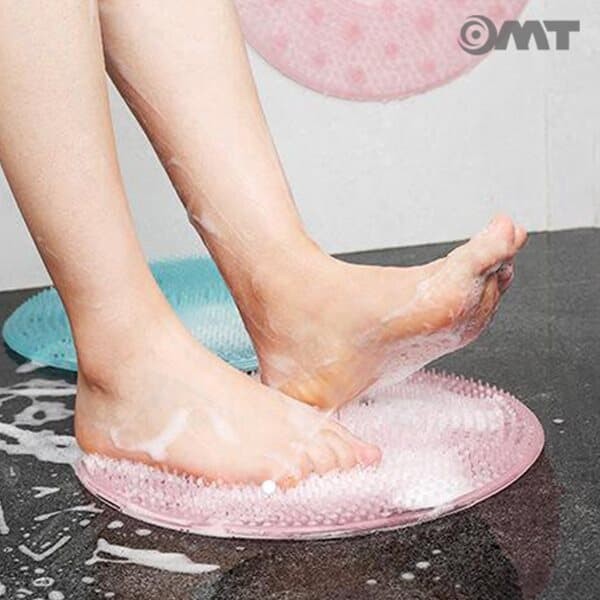 OMT 흡착식 욕실 실리콘 풋브러쉬 미끄럼방지패 발샤워 발마사지 2color