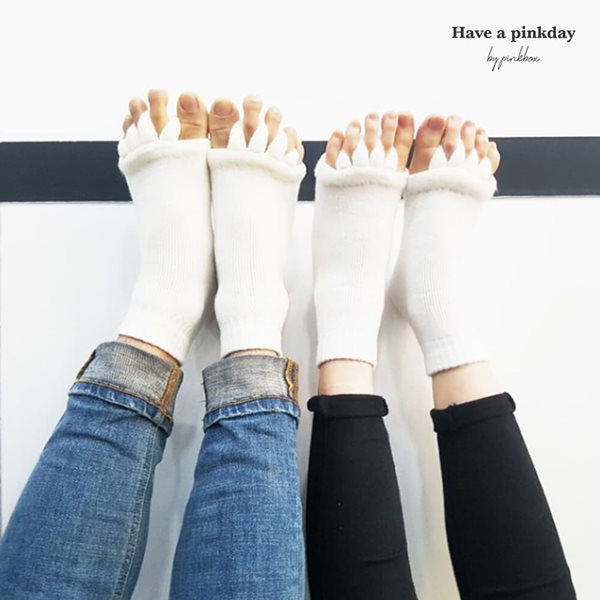해브어핑크데이 발마사지 필라테스 고양이양말 화이트/블랙(Free Size)