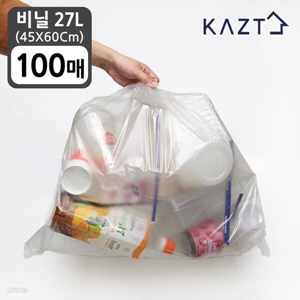 분리수거함 쓰레기통 비닐봉투 (45*60Cm)27L 100매