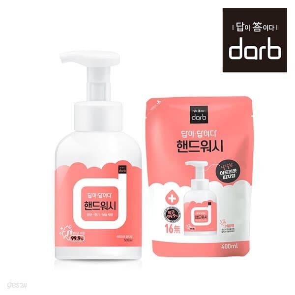 답이답이다 포밍핸드워시 피치향 용기500ml 1개 + 리필400ml 1개