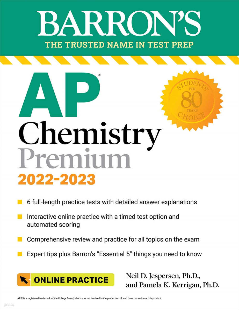 AP Chemistry Premium, 2022-2023: Comprehensive Review with 6 Practice Tests + an Online Timed Test Option