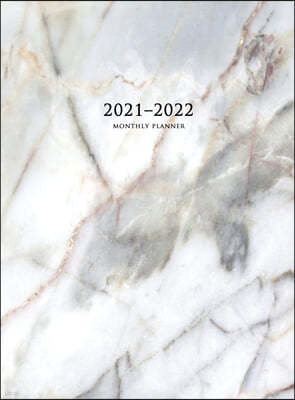 2021-2022 Monthly Planner: Large Two Year Planner with Marble Cover (Volume 3 Hardcover)
