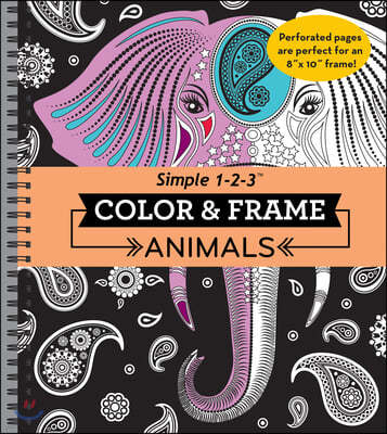 Color & Frame - Animals (Adult Coloring Book)