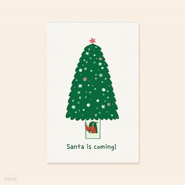 [크리스마스카드] SANTA IS COMING 캘리그라피카드