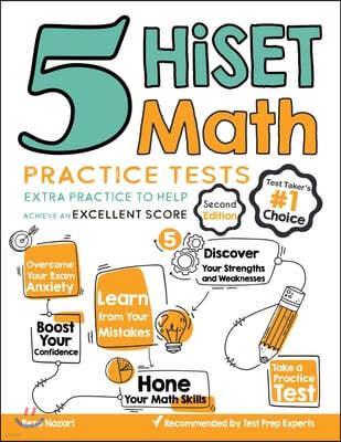 5 HiSET Math Practice Tests: Extra Practice to Help Achieve an Excellent Score