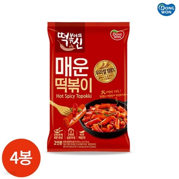 동원 떡볶이의신 매운떡볶이 400g x 4봉