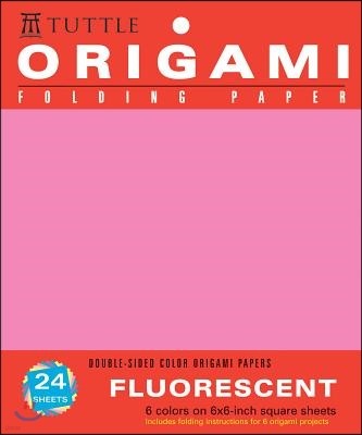 Origami Hanging Paper - Fluorescent 6" - 24 Sheets: (Tuttle Origami Paper)