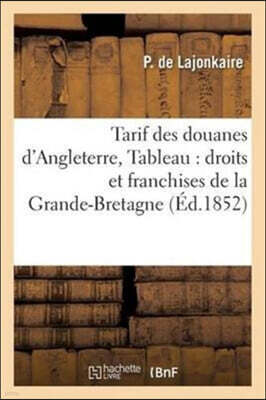 Tarif Des Douanes d'Angleterre, Tableau Alphabetique Des Droits Et Franchises de la Grande-Bretagne